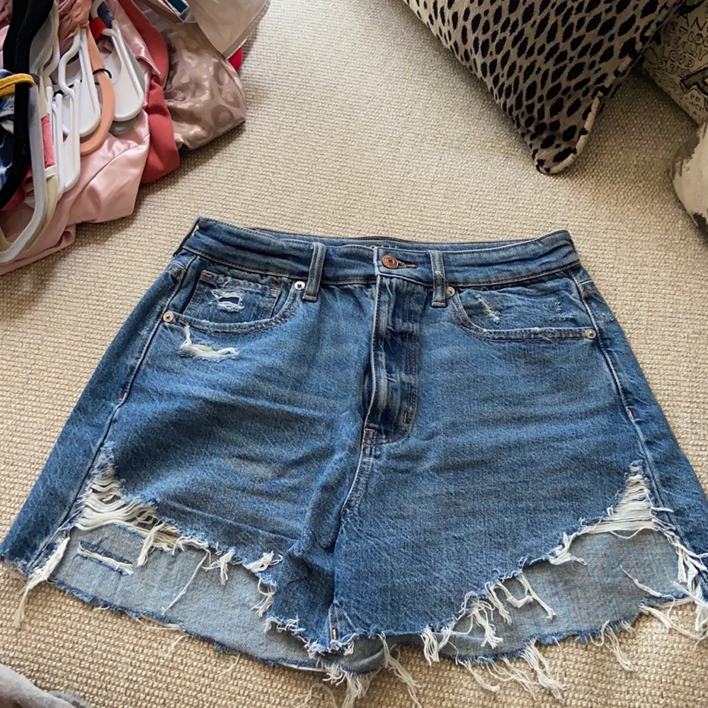 american eagle jean shorts blue size 6